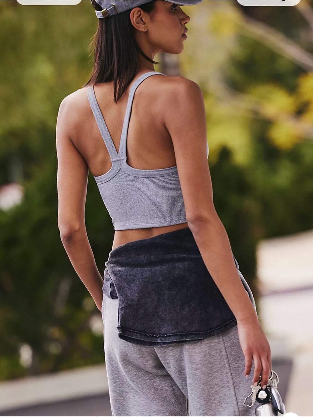 FP Movement by Free People All Clear Solid Cami Ribbed Grey Women’s X LARGE - Picture 2 of 6